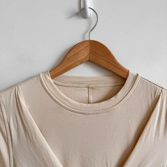 LULULEMON • Cotton Wrap-Front T-Shirt Dress in Prosecco - Picture 5 of 14